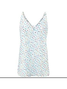 Cabi Polka Dot Camisole Blue White Pink XS